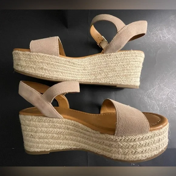 Women’s J CREW Strappy Canvas Espadrille Wedges Size 10 Beige Taupe Tan NWOT - Picture 8 of 8